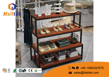 Furniture Steel Wood Display Rack Custom Modern For Retail Store Shoe Display