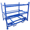 Four Wheels Auto Parts Metal Stackable Pallet Cages Container For Storage