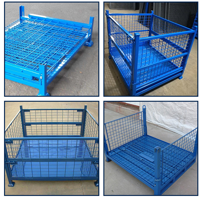 Transport Storage Steel Wire Stacking Mesh Pallet Cages