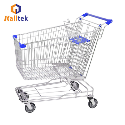180L Stable Asian Supermarket Shopping Trolley With Heavy Duty