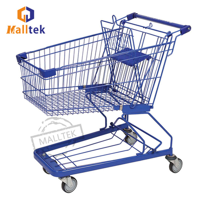 180l Asian-German Metal Supermarket Shopping Trolley Cart With Large Load