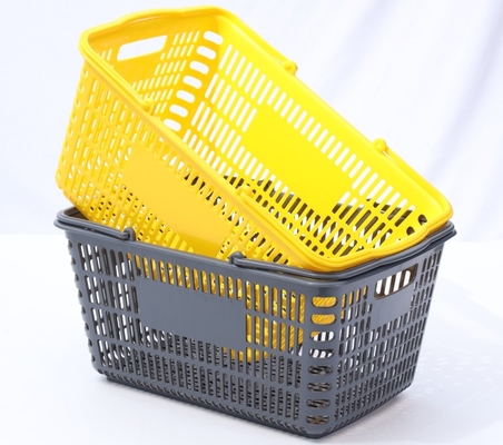 Colourful Plastic Supermarket Shopping Basket Double Handles