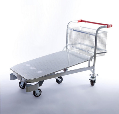 Large Capacity Supermarket Warehouse Logistics Trolley Movable Folding For Transporting Goods