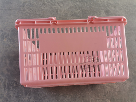 Pink Lightweight HDPP Double Handle Retail Shopping Baskets Easy To Carry