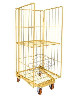 Steel Logistics Trolley Transports Foldable Frame Metal Security Wire Mesh Trolley