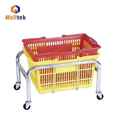 Popular 4 Wheel 2-Inch Caster Stacked Basket Holder Shopping Basket Bracket Supermarkets