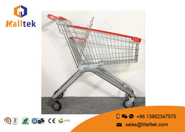 Zinc Plated Four Wheel Shopping Trolley Large Dimension Shopping Cart Trolley
