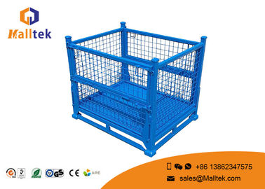 Industrial Stackable Pallet Cages Foldable Steel Save Warehouse Space