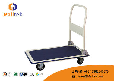 4 Wheels Industrial Logistics Trolley Flat Hand Push Trolley For Warehouse