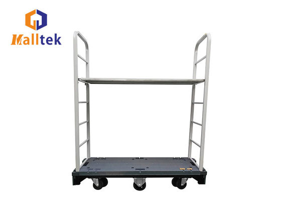 Powder Coated Foldable U Boat Platform Cart For Supermarket
