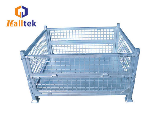 Stacking Collapsible Welded Wire Mesh Warehouse Storage Container