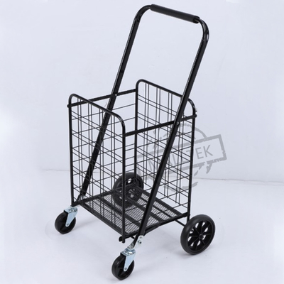 Shopping Supermarket Folding Trolly Cart Q235 Steel