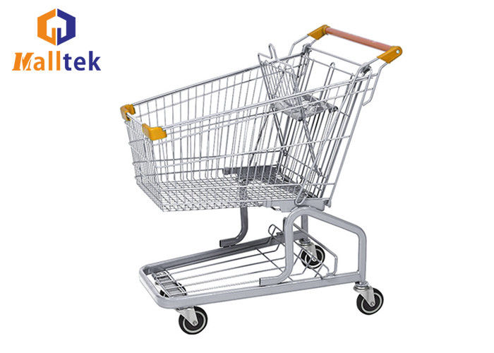 German Grocery Shopping Trolley With PU Wheels For Supermarket Chains