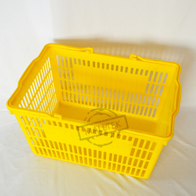 Colourful Plastic Supermarket Shopping Basket Double Handles