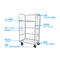 500kgs Metal Supermarket Collapsible Roll Cage With Shelves