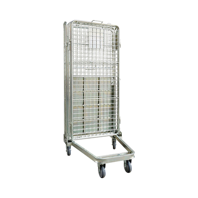 Warehouse Transport Logistics Trolley Folding Nestable Roll Container Trolley