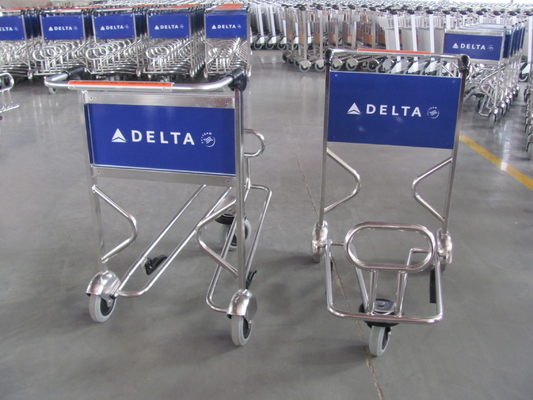 Customized Stainless Steel Airport Luggage Trolley 250kgs Airport Baggage Cart