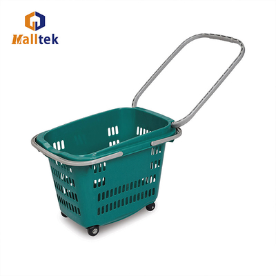 Hot Sale 55L Retail Store Rolling Shopping Baskets With 4 Casters