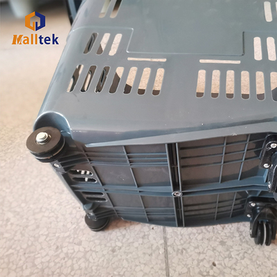 Hot Sale 55L Retail Store Rolling Shopping Baskets With 4 Casters