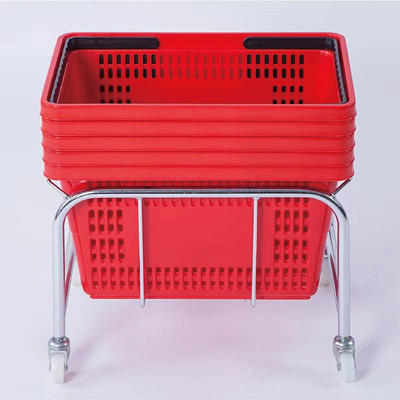 Popular 4 Wheel 2-Inch Caster Stacked Basket Holder Shopping Basket Bracket Supermarkets