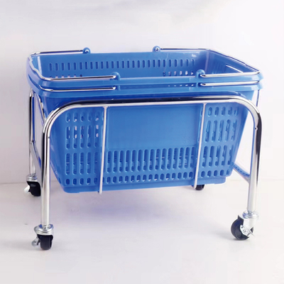 Popular 4 Wheel 2-Inch Caster Stacked Basket Holder Shopping Basket Bracket Supermarkets