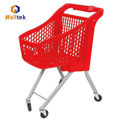 Half Plastic Kids Trolley For Supermarket Shopping With Colourful Design