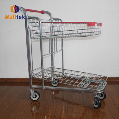 Fold Up Logistics Trolley With 5 Inch PU Wheels For Heavy Load Warehouse Transport