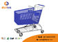 Commercial Colorful Shopping Basket Trolley Semi Plastic Powder Coating Surface
