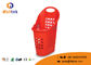 Plastic Picnic Hand Held Shopping Baskets Custom Printed Logo With Castor
