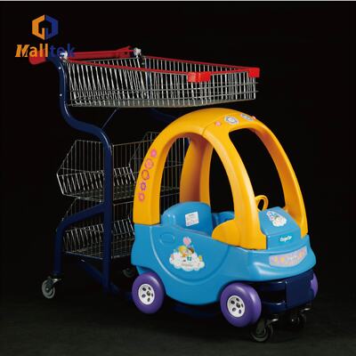 Plastic Children Supermarket Shopping Trolley with Stable Frame Large Basket and Lightweight Design Perfect for Kids Play