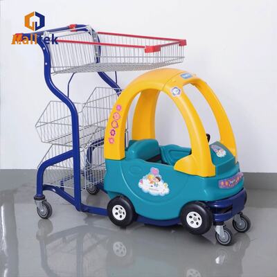 Plastic Children Supermarket Shopping Trolley with Stable Frame Large Basket and Lightweight Design Perfect for Kids Play