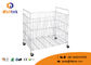 Supermarket Zinc Metal Wire Mesh Stacking Baskets Easy To Move With Wheels