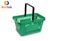 Green Big Capacity Grocery Baskets Plastic Supermarket Equipment With Logo