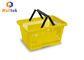 Customized Logo Plastic Supermarket Shopping Basket Double Hand CE Passed