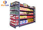 Double Sided Grocery Store Retail Display Stand Racks Supermarket Steel Shelf