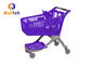 Unfolding Supermarket Cart Trolley With 5'' TPR Wheels