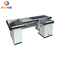 White Electric Checkout Counter Stainless Steel Cashier With Electric Conveyor Belt