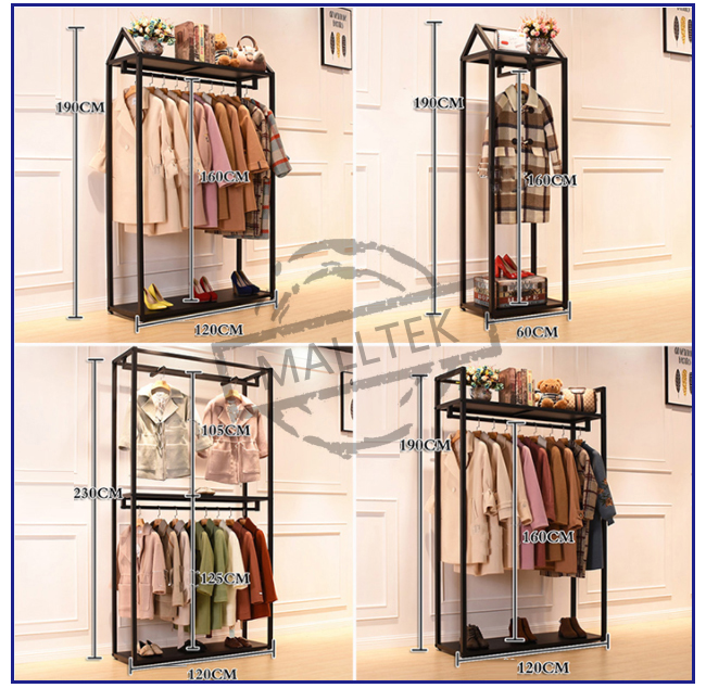 Luxury Clothing Mall Garment Display Racks Retail Garment Racks And