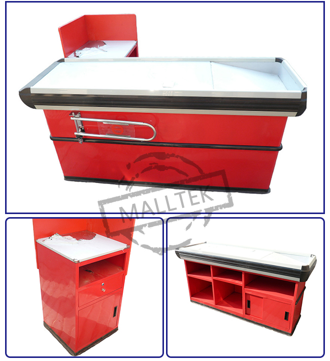 Shopping Mall Cash Register Display Counter Bright Color For Restaurant