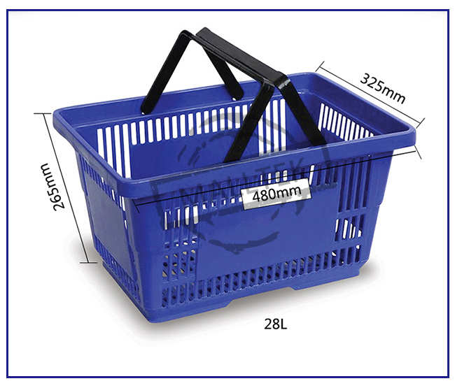Stackable Grocery Hand Baskets 21L Plastic Carry Basket With Handle