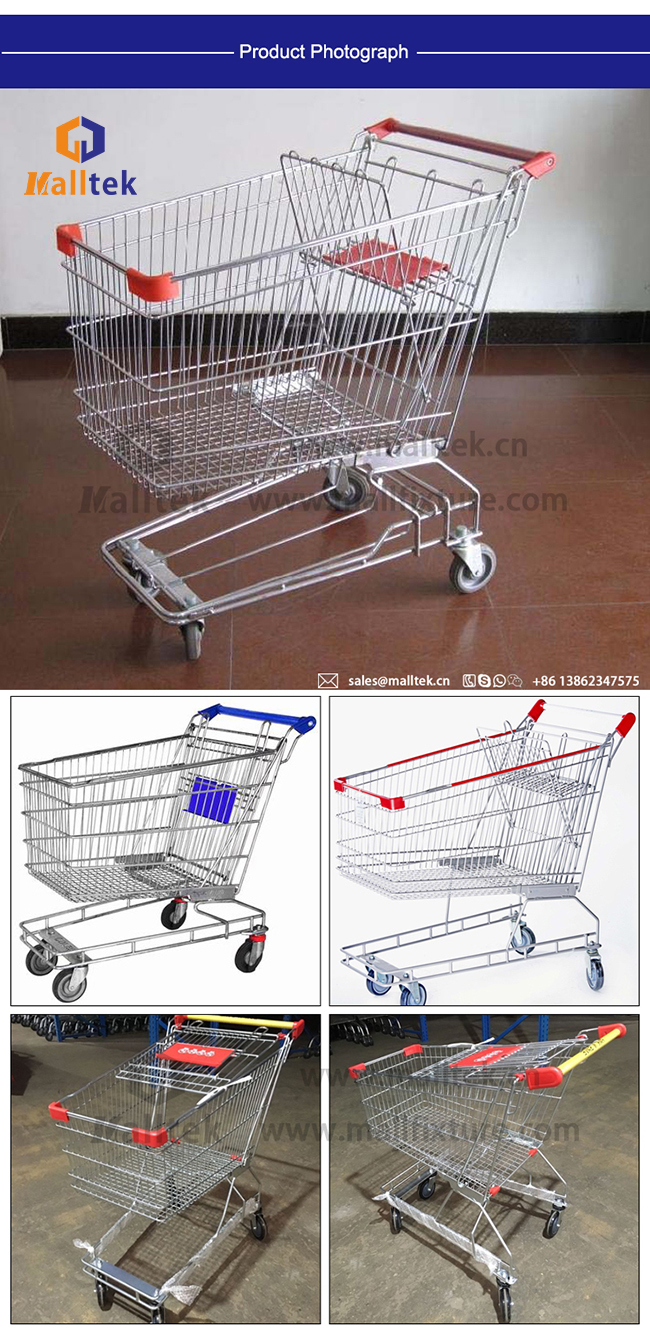 Stainless Steel Supermarket Basket Trolley Smart Cart Shopping Trolley