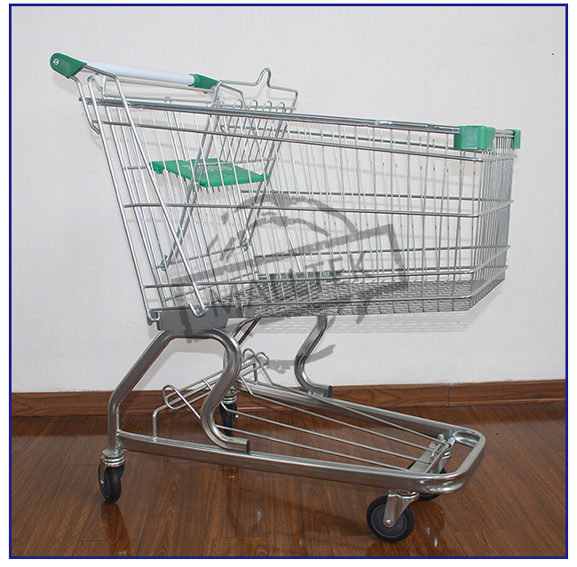 German Style Supermarket Shopping Trolley Unfolding Cart For Grocery Store