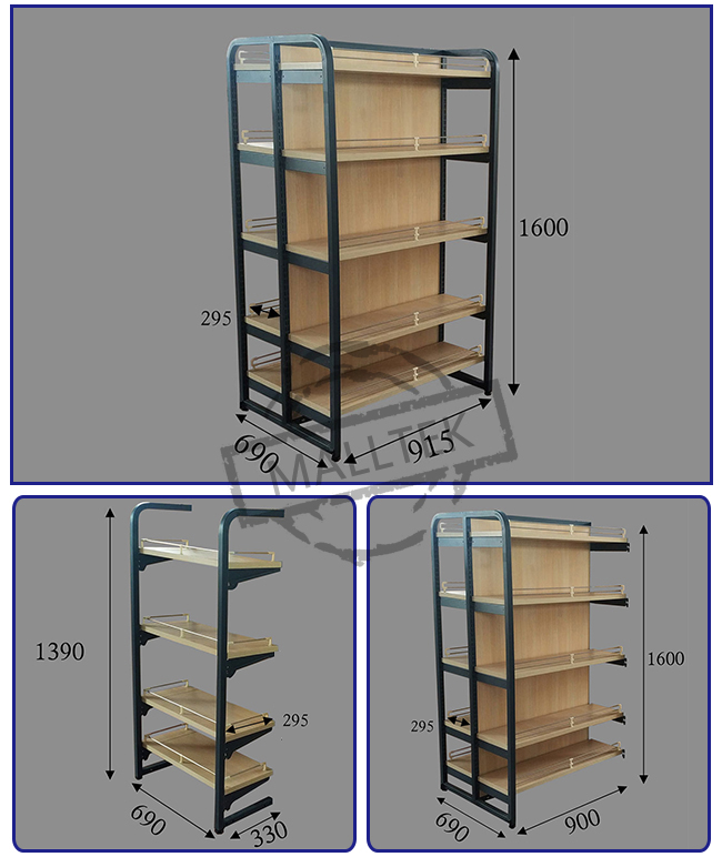 Commercial Wood Display Rack Wooden Shop Shelving For Shoping Mall
