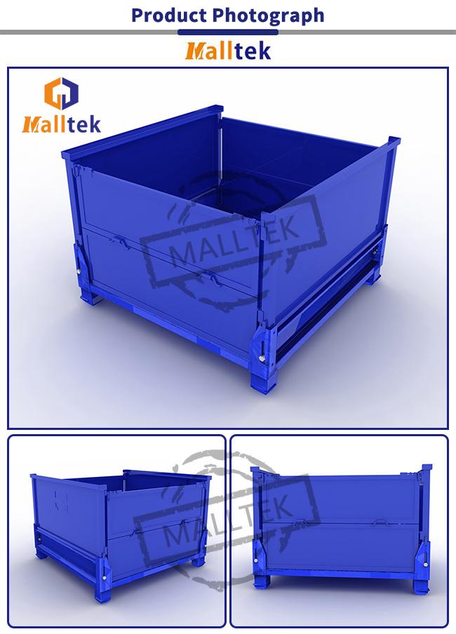 Transportation Stackable Metal Pallets Steel Pallet Bins Optional Color