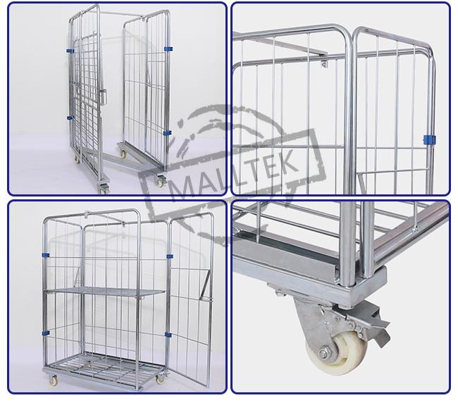 Mesh Lock Wheeling Logistics Trolley Material Movement Heavy Duty Goods