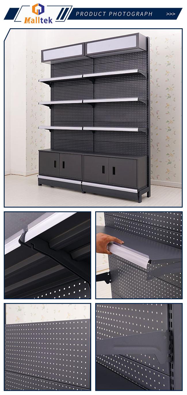 Custom Supermarket Gondola Shelving Retail Display Racks For